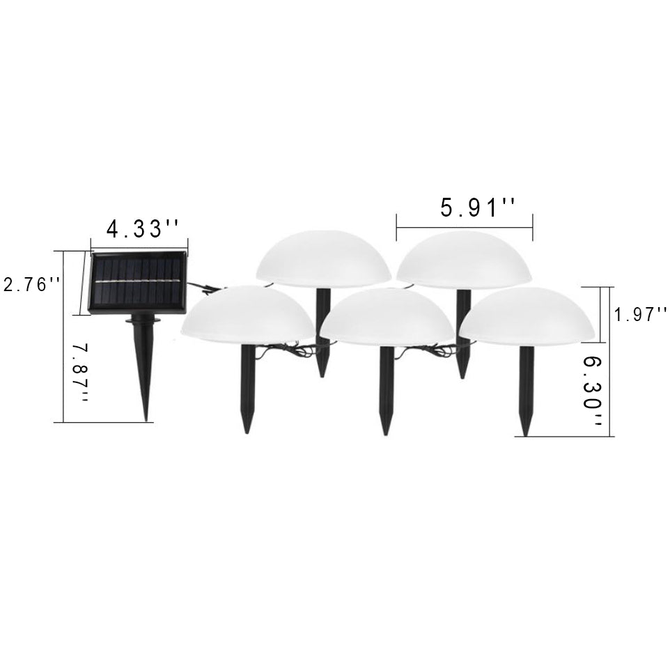 Solar 5 Half Ball LED Outdoor Garden Decorative Lawn Plug Light Lumendat
