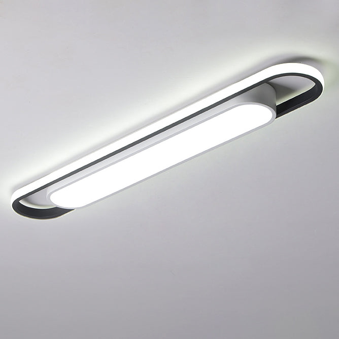 Nordic Minimalist Long Bar Ring LED Flush Mount Ceiling Light Lumendat