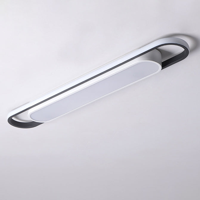 Nordic Minimalist Long Bar Ring LED Flush Mount Ceiling Light Lumendat