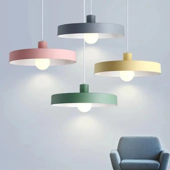 Modern Nordic Macaron Color 1-light Pendant Light BulbSquare