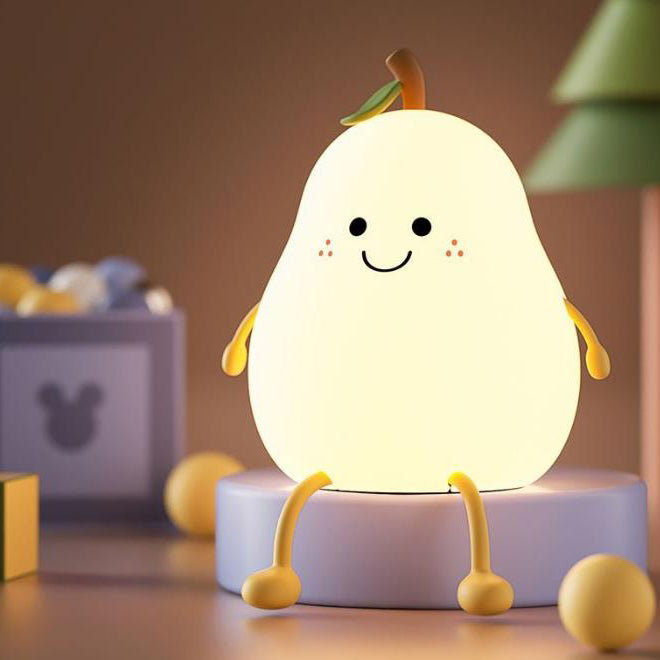 Creative Fruit Pear Silicone LED Night Light USB Table Lamp Lumendat