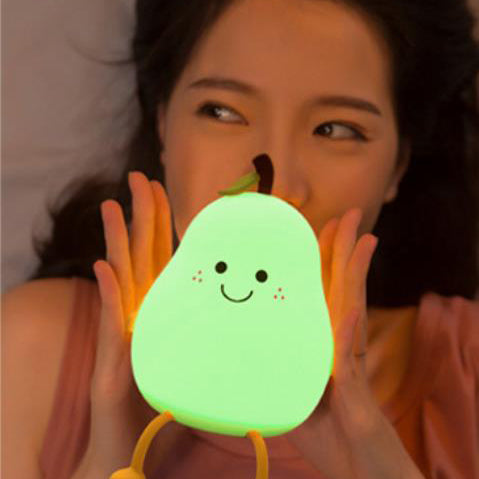Creative Fruit Pear Silicone LED Night Light USB Table Lamp Lumendat