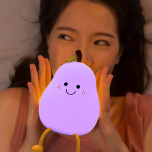 Creative Fruit Pear Silicone LED Night Light USB Table Lamp Lumendat