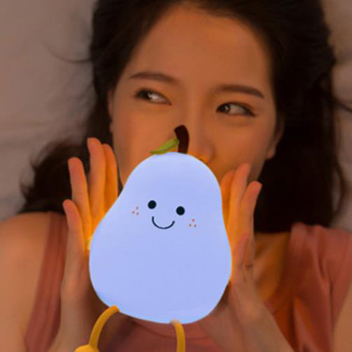 Creative Fruit Pear Silicone LED Night Light USB Table Lamp Lumendat