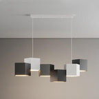 Modern Creative Square Geometric Iron LED Macaron Chandelier BulbSquare
