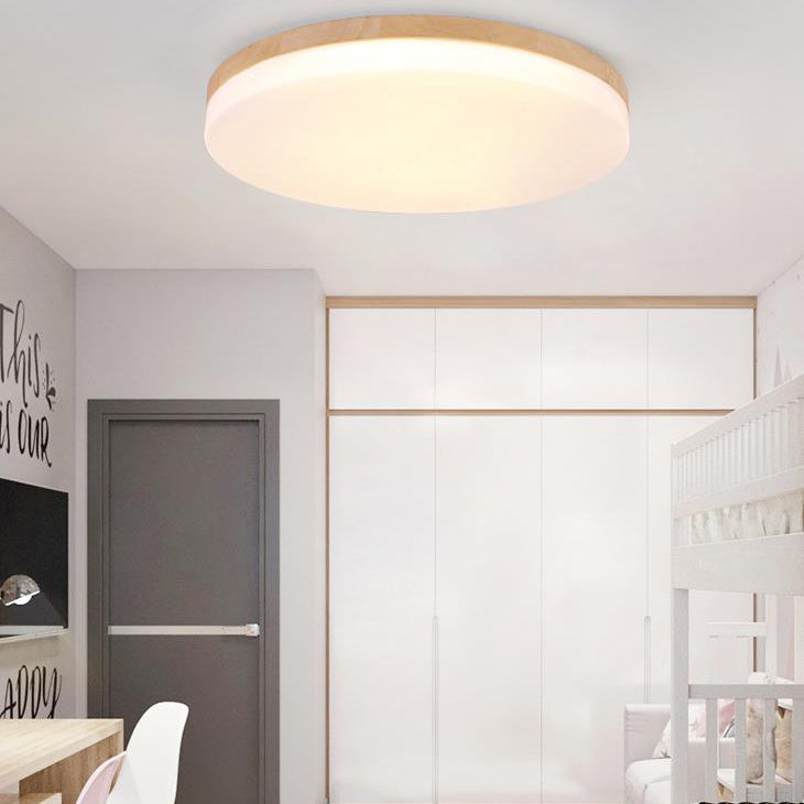 Lumendat Modern Acrylic Shade Round Log LED Flush Mount Light Lumendat
