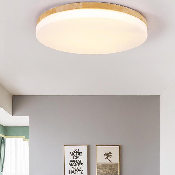 Lumendat Modern Acrylic Shade Round Log LED Flush Mount Light Lumendat