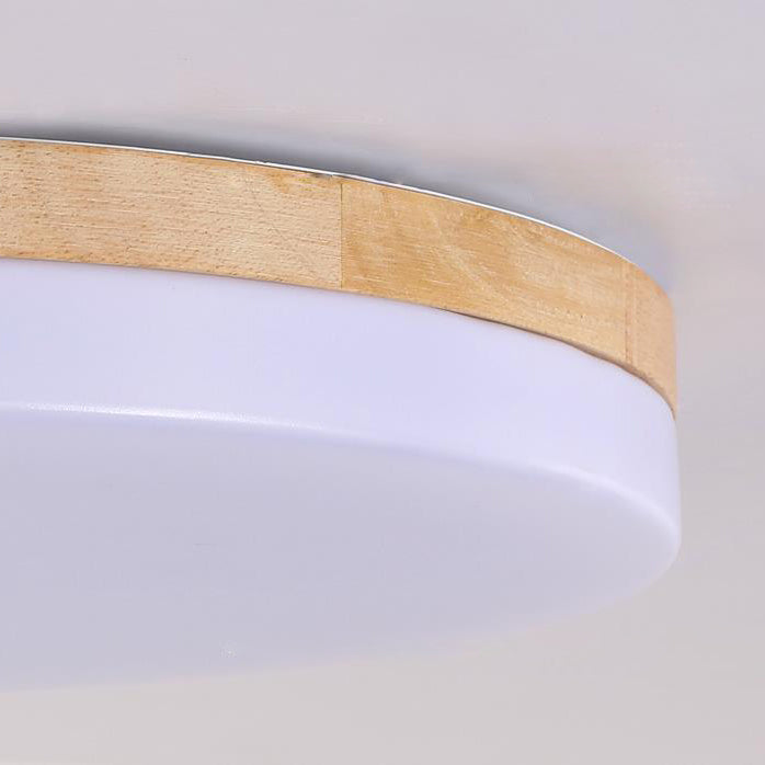 Lumendat Modern Acrylic Shade Round Log LED Flush Mount Light Lumendat