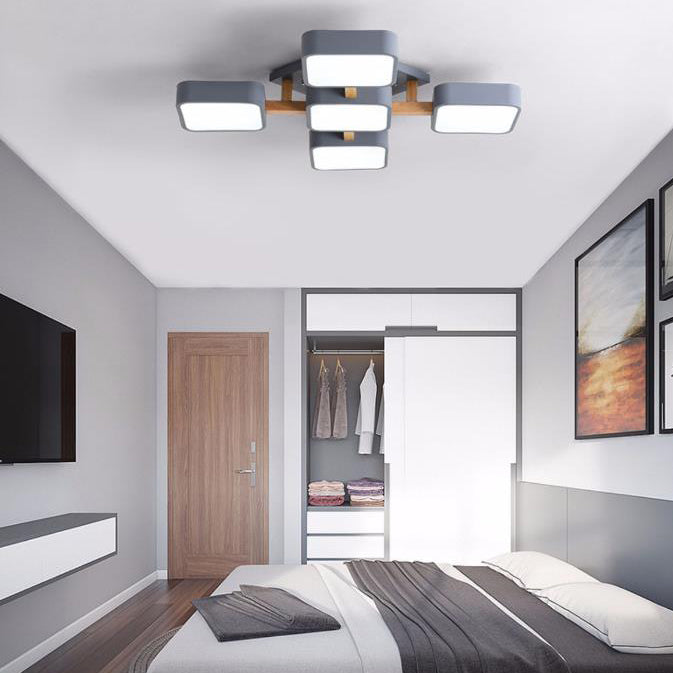 Lumendat Modern Acrylic Small Cube Combination LED Flush Mount Light Lumendat