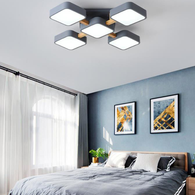 Lumendat Modern Acrylic Small Cube Combination LED Flush Mount Light Lumendat