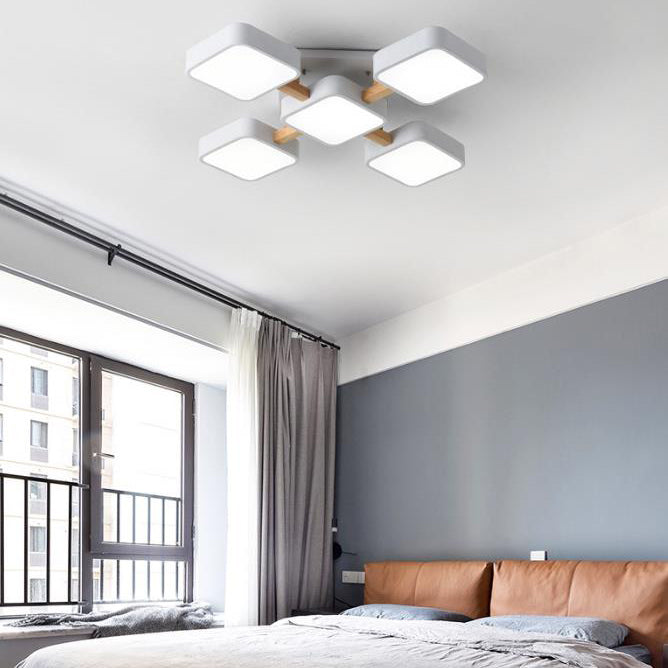 Lumendat Modern Acrylic Small Cube Combination LED Flush Mount Light Lumendat