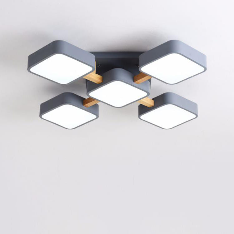 Lumendat Modern Acrylic Small Cube Combination LED Flush Mount Light Lumendat