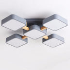 Lumendat Modern Acrylic Small Cube Combination LED Flush Mount Light Lumendat
