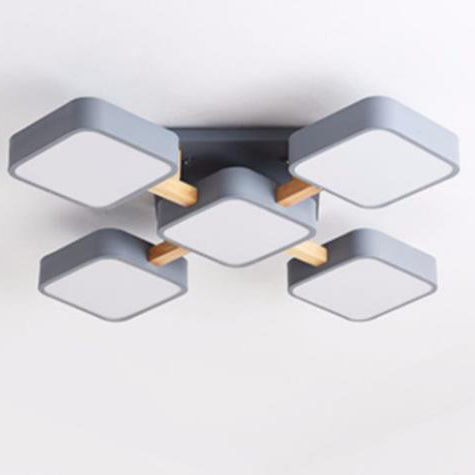 Lumendat Modern Acrylic Small Cube Combination LED Flush Mount Light Lumendat