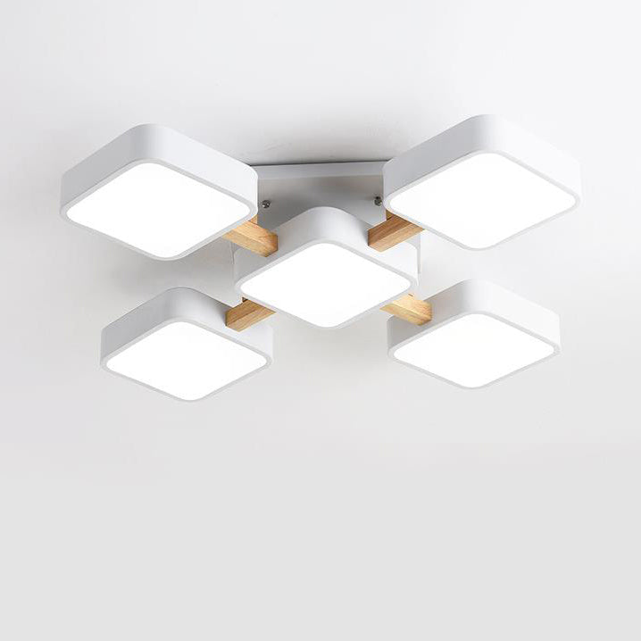 Lumendat Modern Acrylic Small Cube Combination LED Flush Mount Light Lumendat