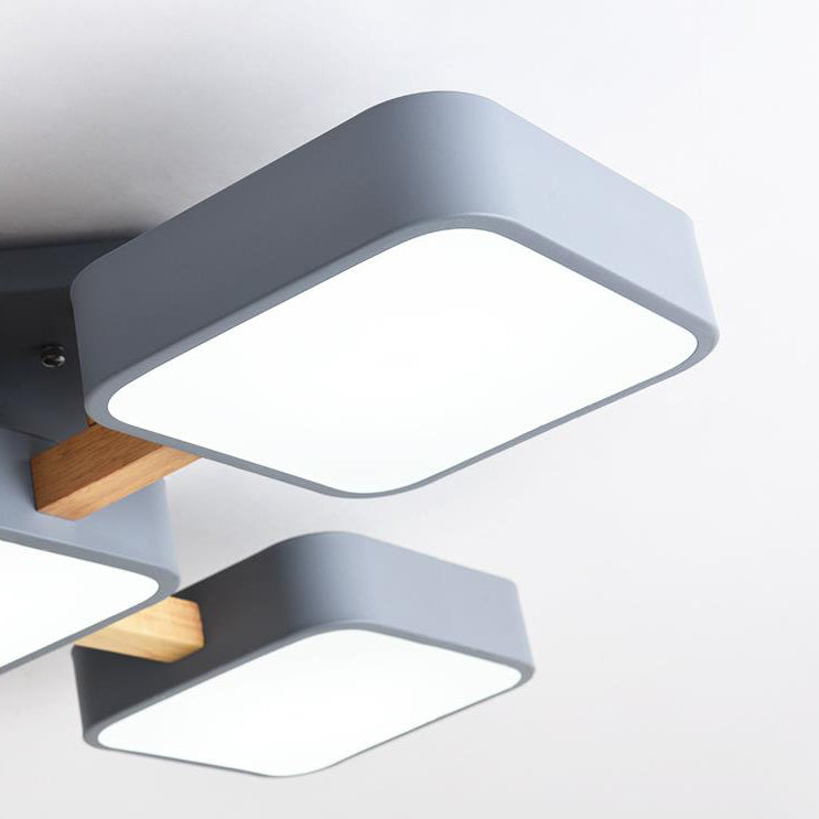 Lumendat Modern Acrylic Small Cube Combination LED Flush Mount Light Lumendat
