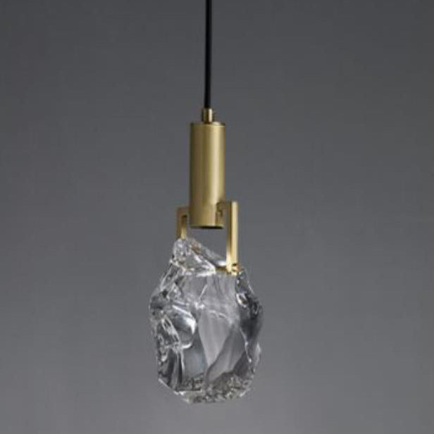 Modern Minimalist Ice Cube Crystal 1-light Pendant Light BulbSquare