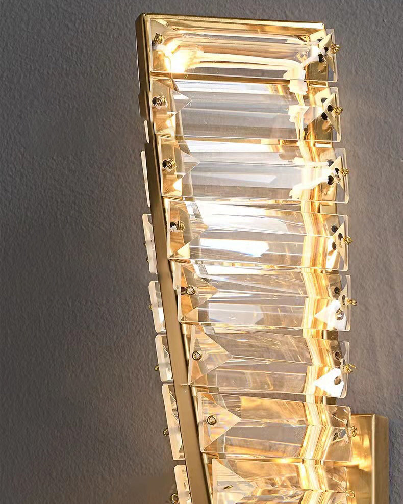 Modern Crystal Light Luxury Spiral Design LED Wall Sconce Lamp Lumendat