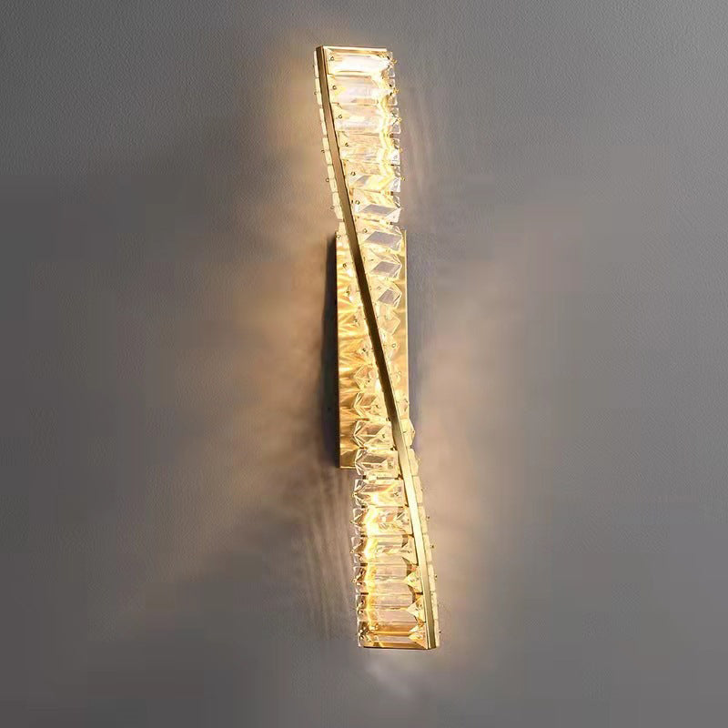 Modern Crystal Light Luxury Spiral Design LED Wall Sconce Lamp Lumendat