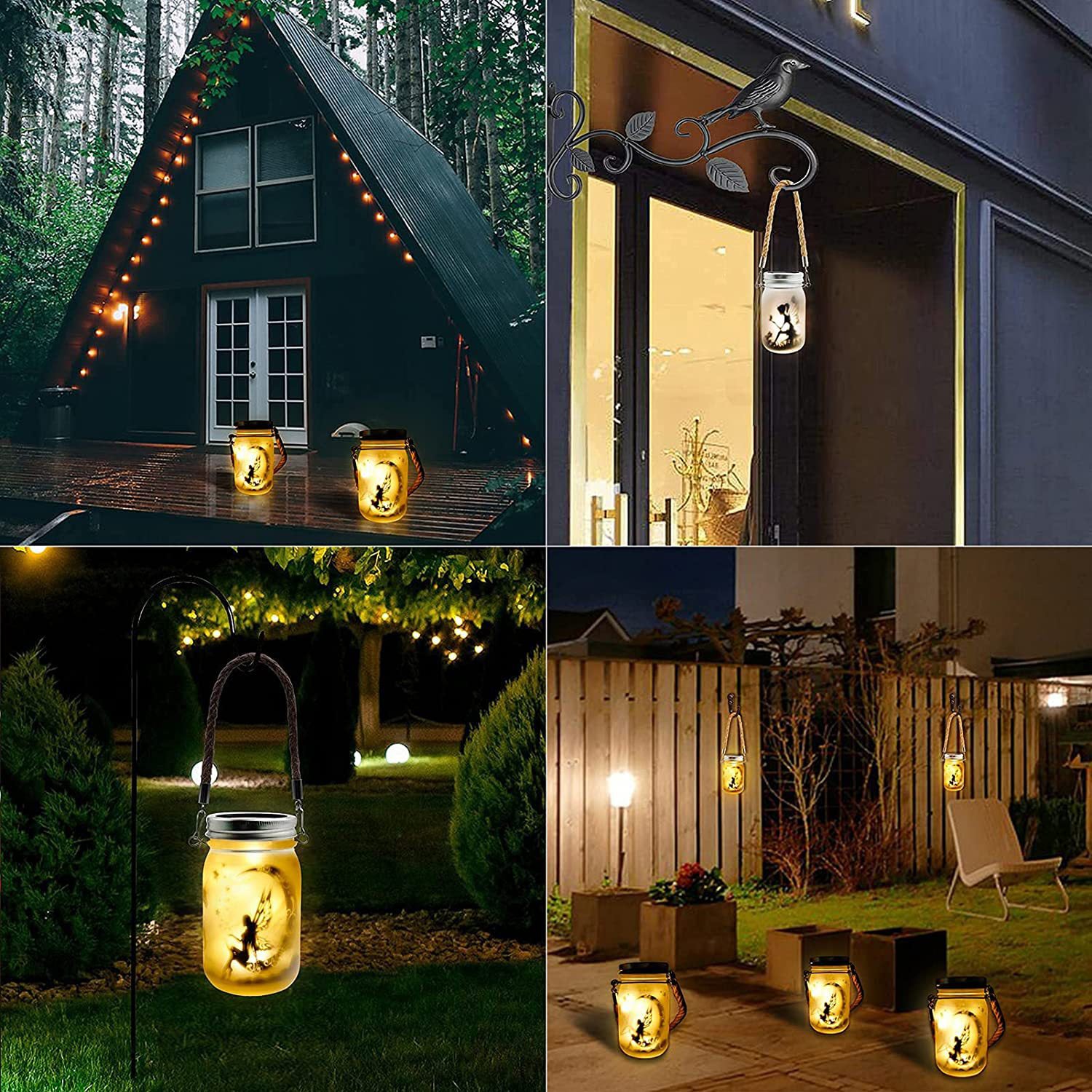 Solar Creative Fairy Frosted Glass Jar LED Outdoor Light Lumendat