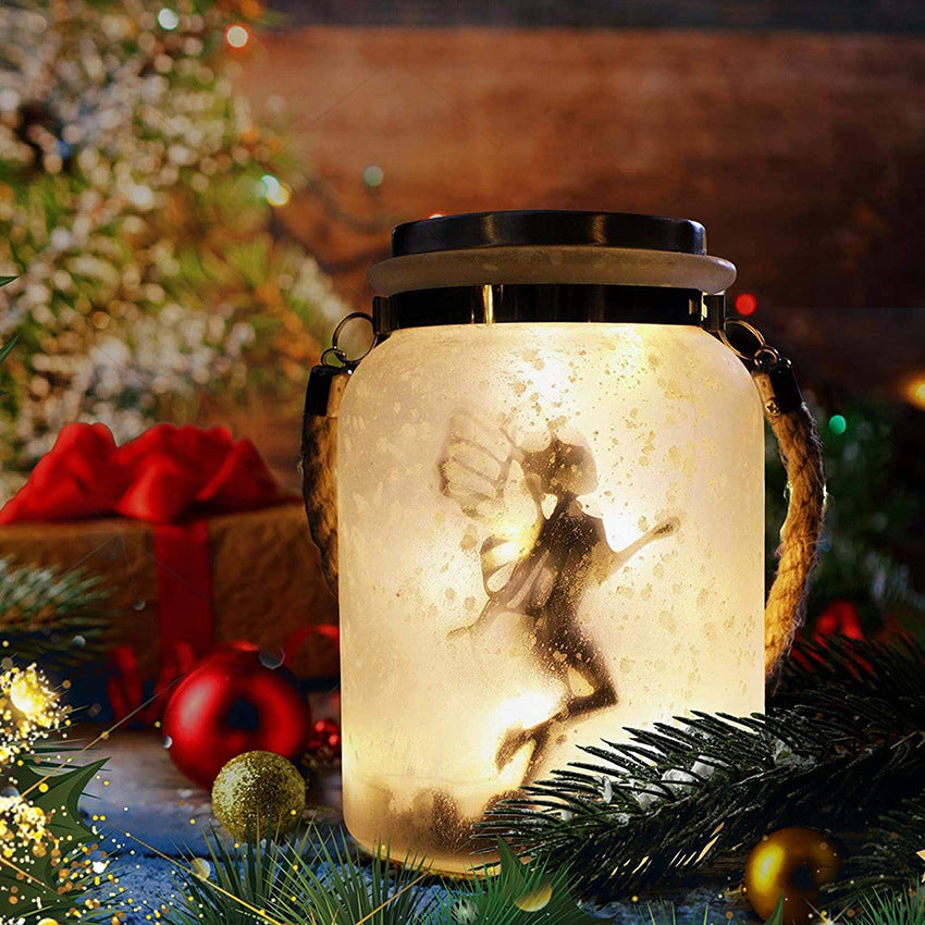 Solar Creative Fairy Frosted Glass Jar LED Outdoor Light Lumendat
