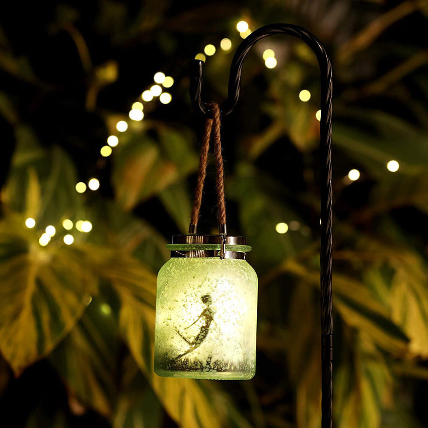 Solar Creative Fairy Frosted Glass Jar LED Outdoor Light Lumendat