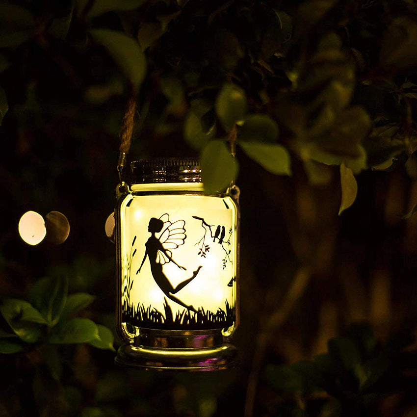 Solar Creative Fairy Frosted Glass Jar LED Outdoor Light Lumendat