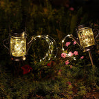 Solar Creative Fairy Frosted Glass Jar LED Outdoor Light Lumendat