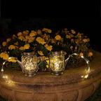 Solar Creative Fairy Frosted Glass Jar LED Outdoor Light Lumendat