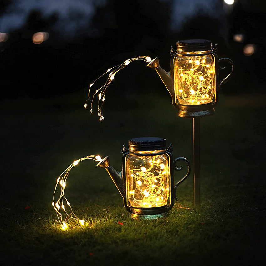 Solar Creative Fairy Frosted Glass Jar LED Outdoor Light Lumendat