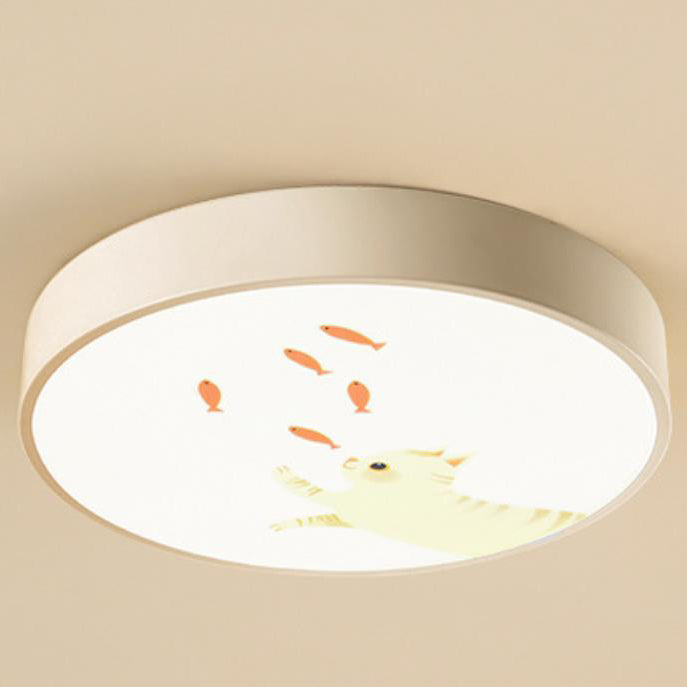 Lumendat Cartoon Creative Colorful Round Children LED Flush Mount Ceiling Light Lumendat