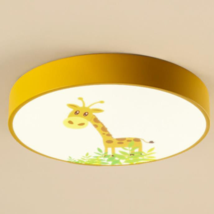 Lumendat Cartoon Creative Colorful Round Children LED Flush Mount Ceiling Light Lumendat