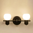 Vintage White Glass Dome Vanity Light 2/3 Light Wall Sconce Lamp