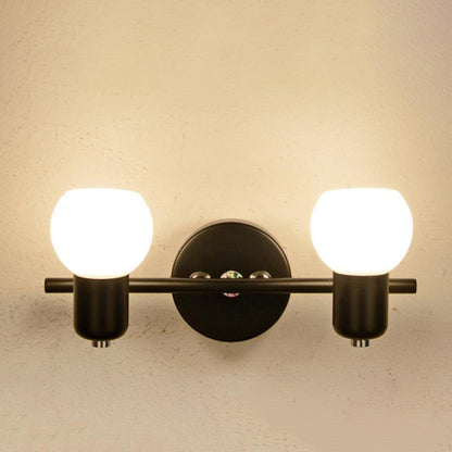 Vintage White Glass Dome Vanity Light 2/3 Light Wall Sconce Lamp