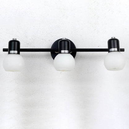 Vintage White Glass Dome Vanity Light 2/3 Light Wall Sconce Lamp