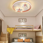 Lumendat Cartoon Creative Pink Butterfly Circle LED Flush Mount Ceiling Light Lumendat