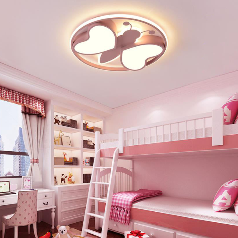 Lumendat Creative Cartoon Butterfly Round LED Flush Mount Ceiling Light Lumendat