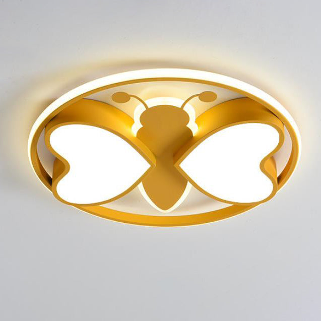 Lumendat Creative Cartoon Butterfly Round LED Flush Mount Ceiling Light Lumendat