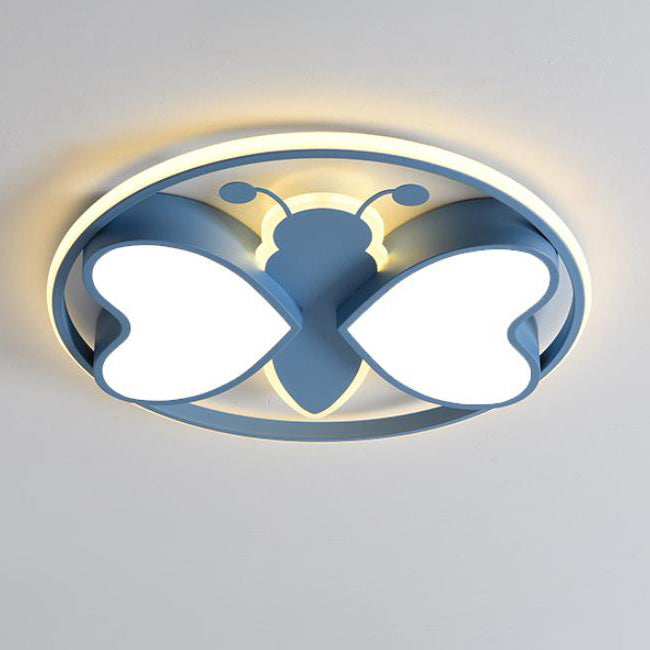 Lumendat Creative Cartoon Butterfly Round LED Flush Mount Ceiling Light Lumendat