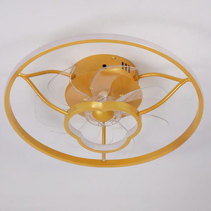 Gold Light Luxury Line Pattern Acrylic LED Flush Mount Ceiling Fan Light