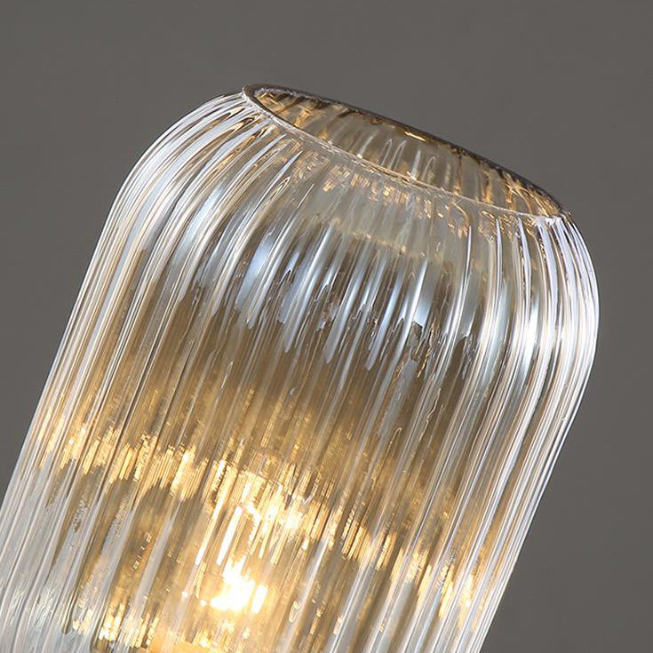 Nordic Striped Glass Oval Design 1-Light Table Lamp Lumendat
