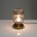 Nordic Striped Glass Oval Design 1-Light Table Lamp Lumendat