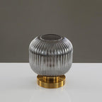 Nordic Striped Glass Oval Design 1-Light Table Lamp Lumendat