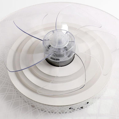 Modern Light Luxury Geometric Line Design LED Flush Mount Ceiling Fan Light