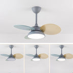 Lumendat Simple Colorful Round Fan Leaf Kids Downrods Ceiling Fan Light Lumendat