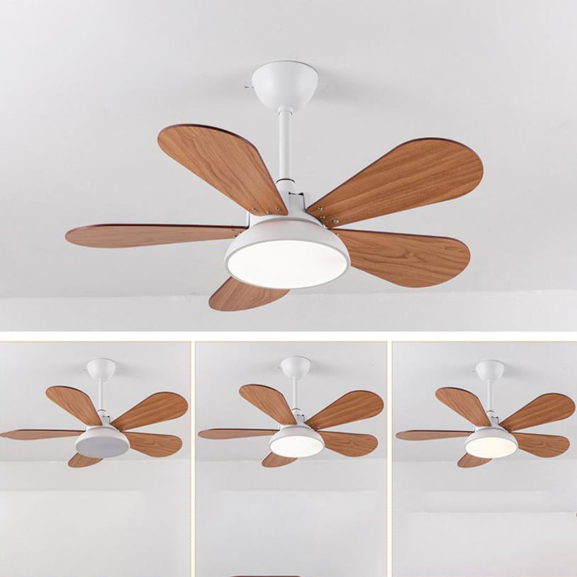 Lumendat Simple Colorful Round Fan Leaf Kids Downrods Ceiling Fan Light Lumendat