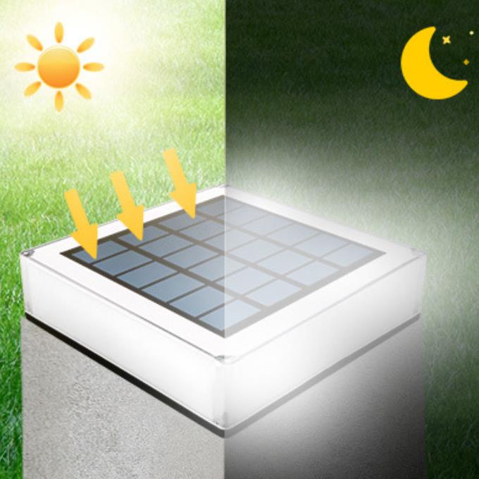 Modern Solar Flat Square Fence Post Waterproof Landscape Light Lumendat