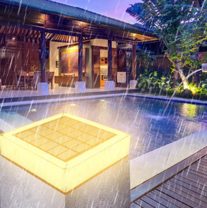 Modern Solar Flat Square Fence Post Waterproof Landscape Light Lumendat