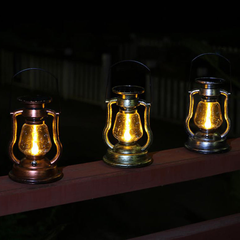 Solar Retro Kerosene Lamp Horse Lamp LED Outdoor Garden Patio Decoration Portable Flame Candle Light Lumendat