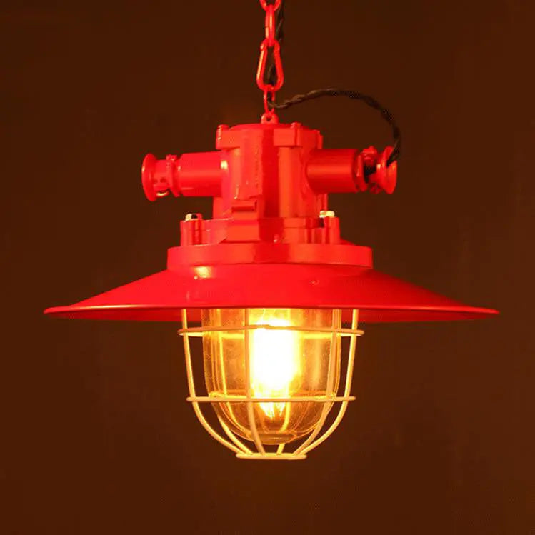 Industrial Vintage Blast Iron Cage 1-light Pendant Light Lumendat